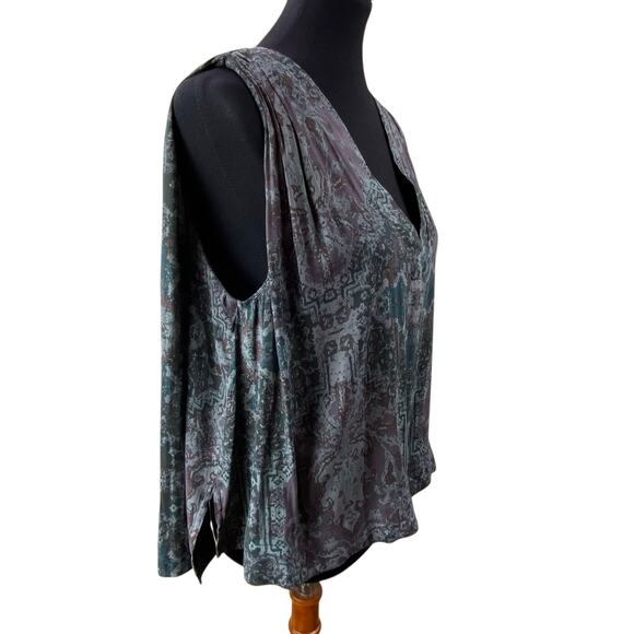 Free People Boho Sleeveless Blouse Size S Oversized Gathered Layered - Picture 2 of 8